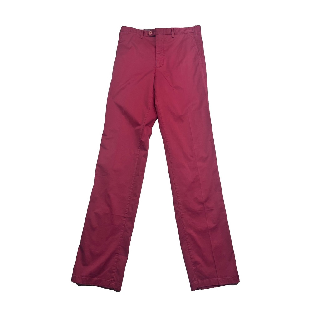 Scott Barber 32x36 Red Chino Pants Straight Leg Stretch Cotton Italy Made